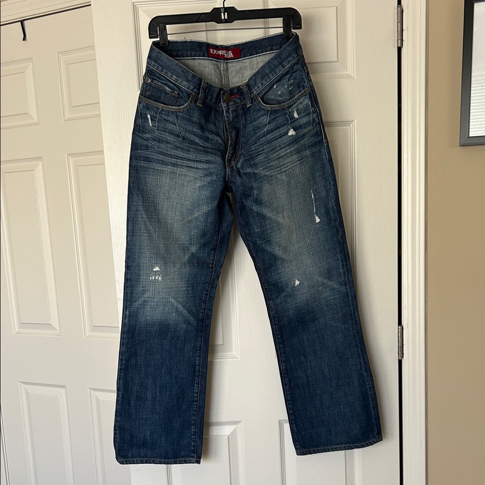 Express Relaxed Fit Distressed Denim Jeans